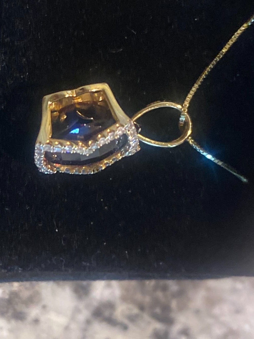Garnet And Diamond Pendant and 18 inch Necklace 14k Yellow Gold. AMAZING!! - Picture 13 of 14